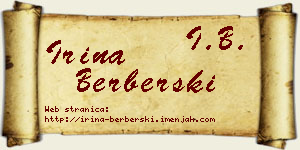 Irina Berberski vizit kartica